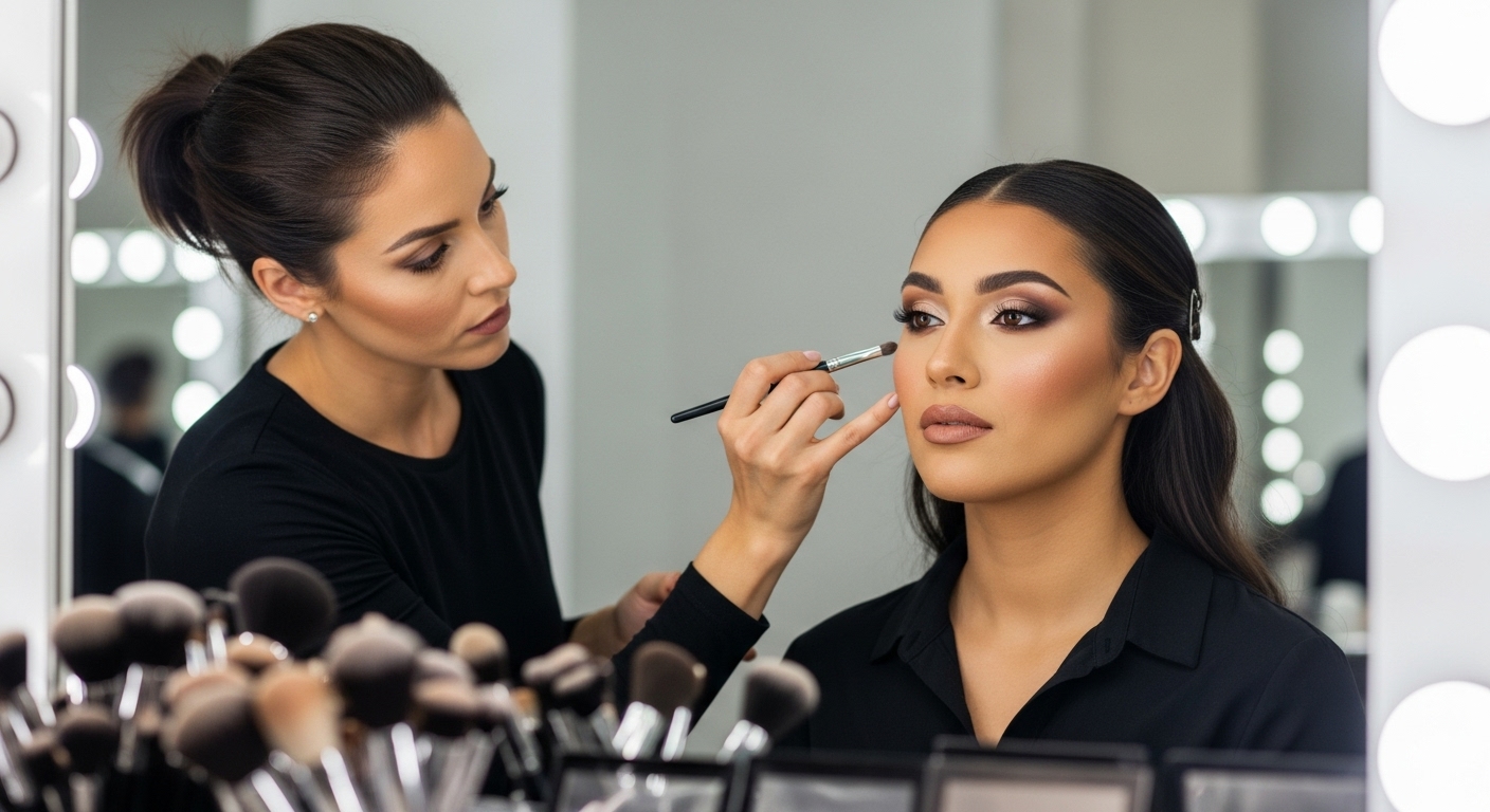 Professional makeup application